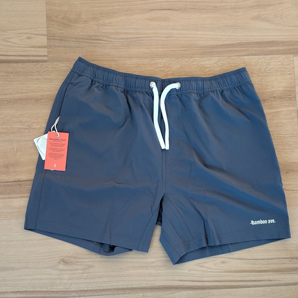 NWT Bamboo Avenue The Boundless Short XXL 5" Inseam Storm Slate Performance Athl